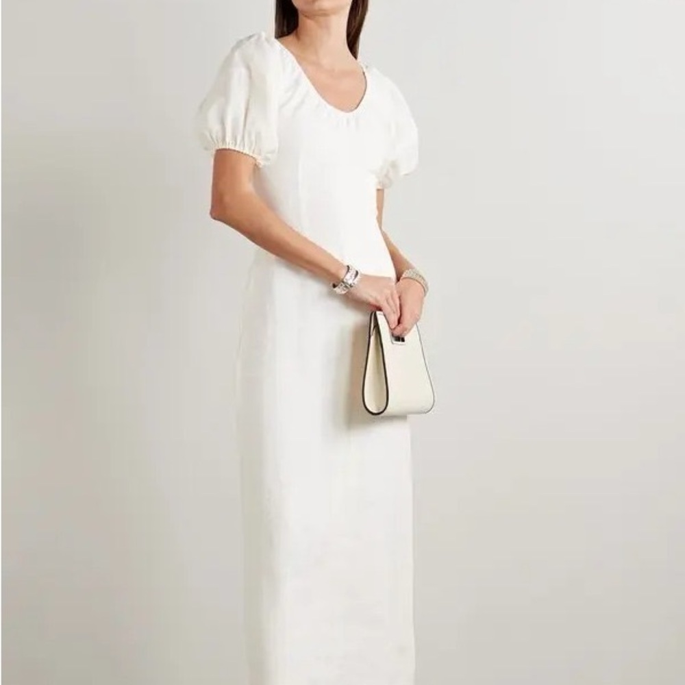 Faithfull The Brand Vence White Linen Midi / Maxi Dress